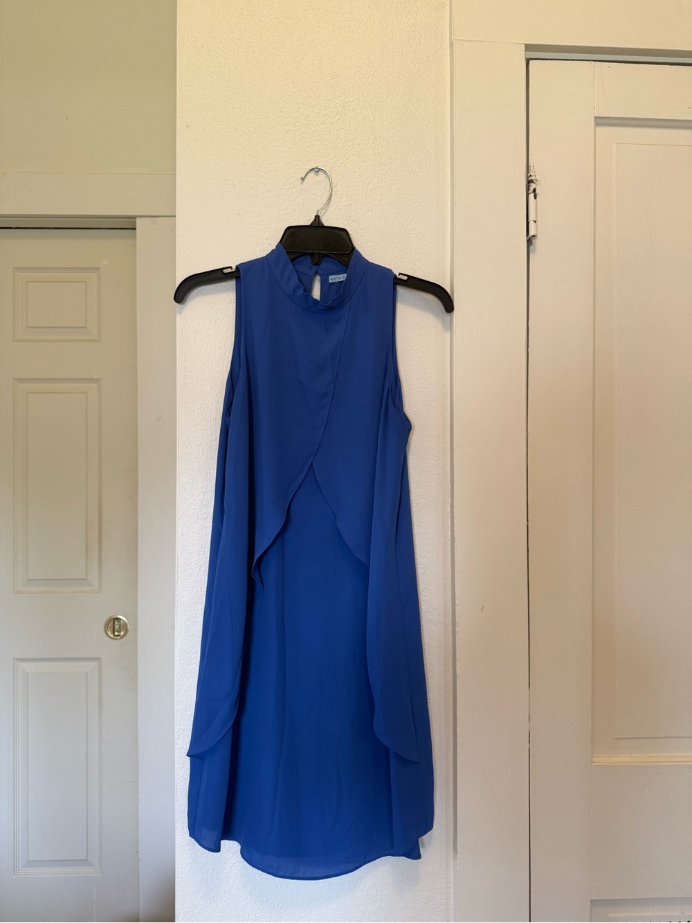 ANTONIO MELANI Royal Blue Sleeveless Layered Midi Dress
